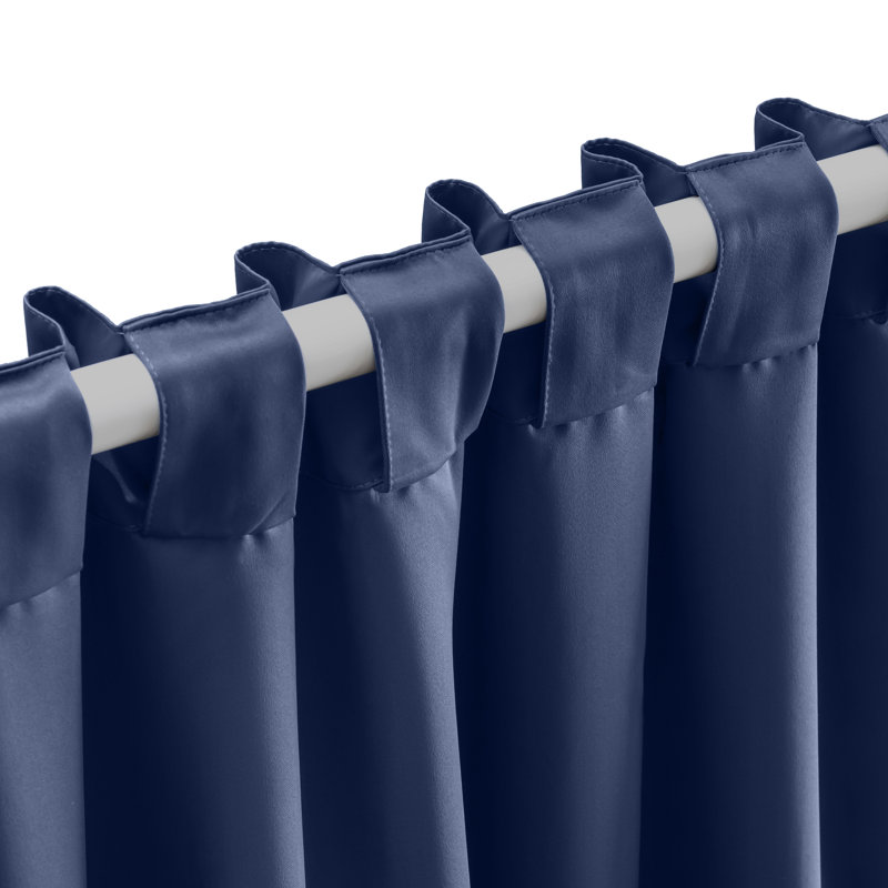 Ardelle Pure Blackout Premium Woven Yarns in a Thermal Rod Pocket w/ Backtabs Curtain Panel, Blue, 56" W x 72" L