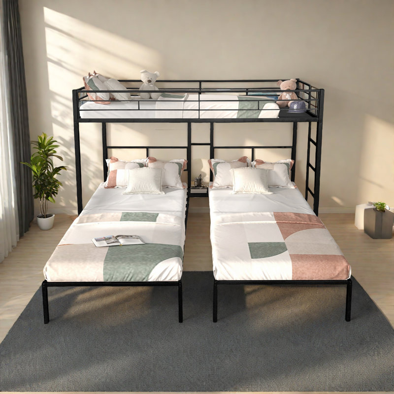 Triple Bunk Bed/ Sturdy Metal Frame/ Anti Noise/ Squeak Free/ Wooden Slats/ No Box Spring Needed