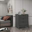 Commode de style Mid-Century moderne à 3 tiroirs gris anthracite Coney-1835540993
