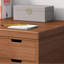 Bureau rectangulaire en bois massif brun noisette avec 4 tiroirs-1900239124