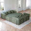 Lit escamotable de 78,7 po, canapé-lit en chenille 2 pièces, 4 sièges au sol, 4 coussins confortables, mousse haute, sans assemblage, canapé convertible à poche latérale avec poche, doux et de soutien, rangement