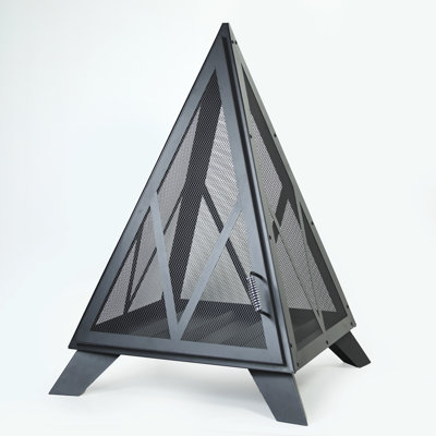 Deko Living Outdoor Steel Pyramid Wood Burning Fire Pit