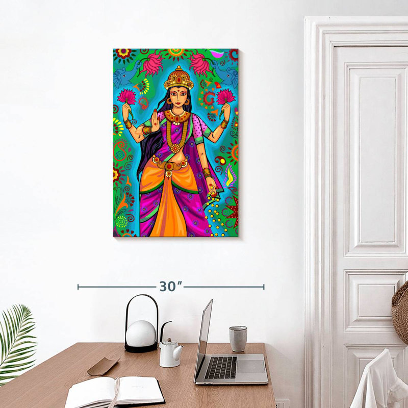Adella Indian Goddess Lakshmi, 30" H x 20" W
