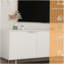 Meuble télé blanc moderne de conception ondulée de 68 po avec porte de rangement, meuble télé, meuble télé, convenant aux téléviseurs de 55 po et plus, salon