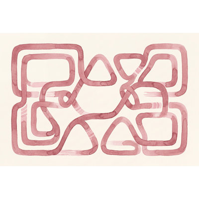 Abstract Geometric Wallpaper Watercolor Dusty Rose Removable Wall Decor