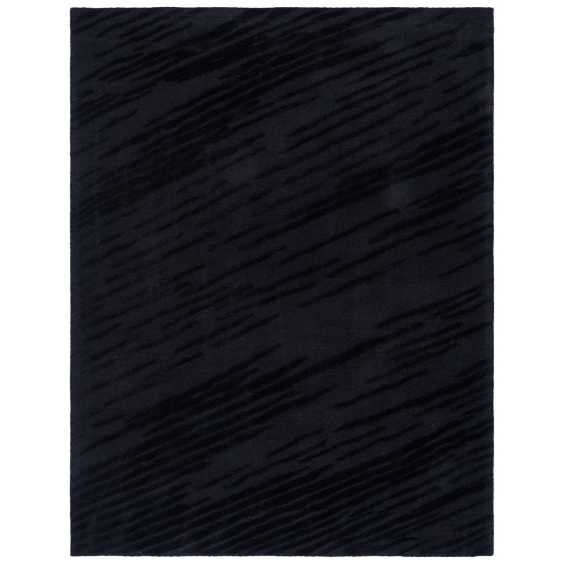 Rodeo Drive 677 Hand Tufted Wool/Cotton Abstract Rug in Black, Rectangle 8' x 10'