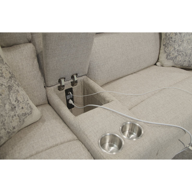 Canapé modulaire inclinable 6 pièces avec 2 sièges inclinables et console de rangement Mcpherson, Manuel