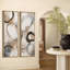 Ensemble de 2 impressions sur toile encadrées, motif de cercles fluides beiges et gris neutres – 60 po x 20 po x 2 po-134739312-134739310