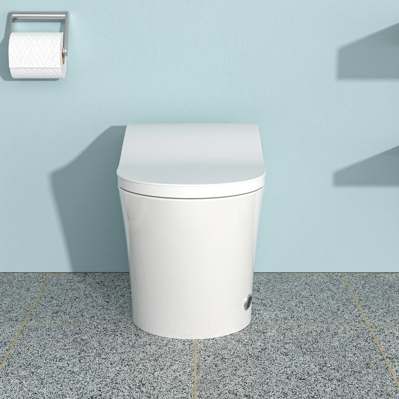Toilette intelligente avec bidet - capteur de pied à chasse d'eau, siège chauffant, séchoir à air chaud, affichage à DEL, diverses méthodes de lavage Ouverture et fermeture automatiques intelligentes, lavage à l'eau, nuit