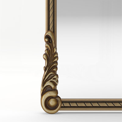 36.61" Wide Arch Vintage Relief Mirror Wall Hanging Elegant Decorative Mirror for Home Decor Retro Beautiful Design,Perfect for Living Room Bedroom and Hallway,Vintage gold