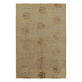Rug & Kilim’S European Style Rug In Beige With Floral Patterns “Blue Carnation”