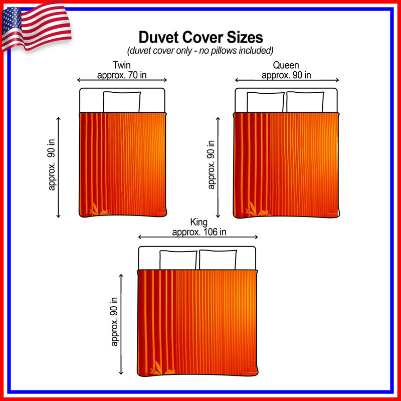 Orange Geometric Staircase Duvet Covers, Queen