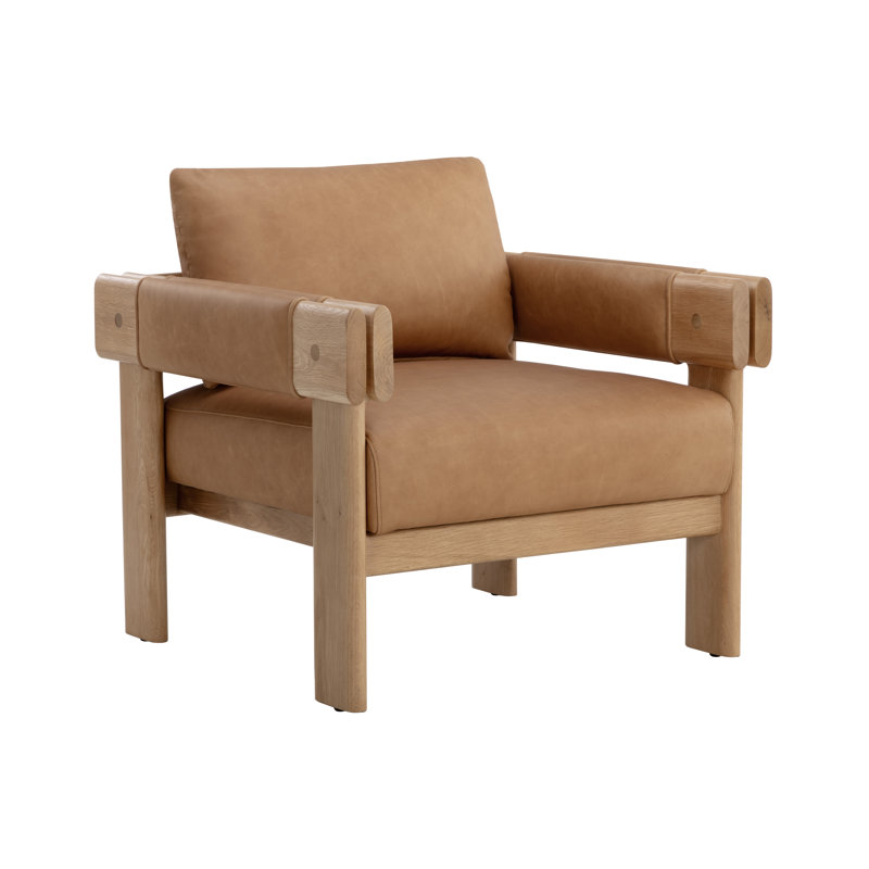 Lounge Chair, Brown Genuine Leather
