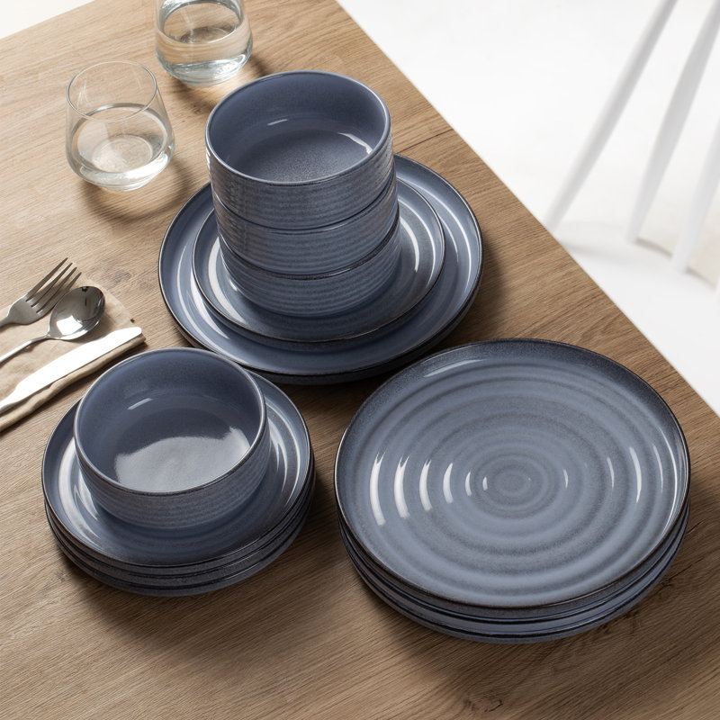 Ensemble de vaisselle et assiettes 12 pièces Famiware Uranus, Bleu