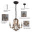 Lustre rustique en bois 5 lumières