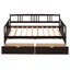 Lit de jour simple en bois avec deux tiroirs, espresso-1696566531