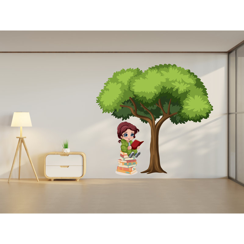 Adhésif décoratif arbre bibliothèque, décalcomanie murale bibliothèque, décalcomanie de chambre à coucher, chambre d'enfant, salle de lecture, école, cadeaux pour enfants, chambre d'enfant