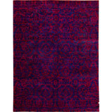 Hand-Knotted High-Quality Blue and Red Area Rug