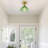 1-Light E26 Flush Mount, Polished Brass & Green Glass, Dimmable Metal Fixture, ETL Listed