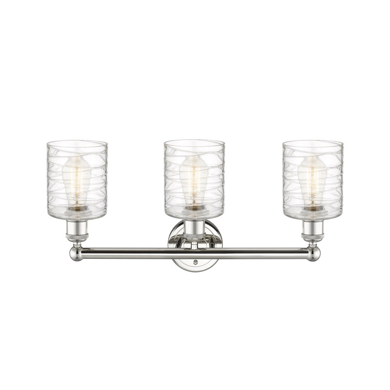 Éclairage pour meuble-lavabo 3 lumières 23 pouces Karon, Déco tourbillon, Nickel poli