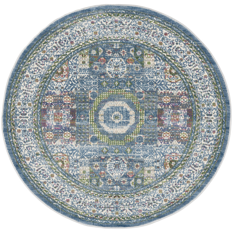 Tapis transitionnel ivoire Raymond Farmhouse, Rond 4 pi