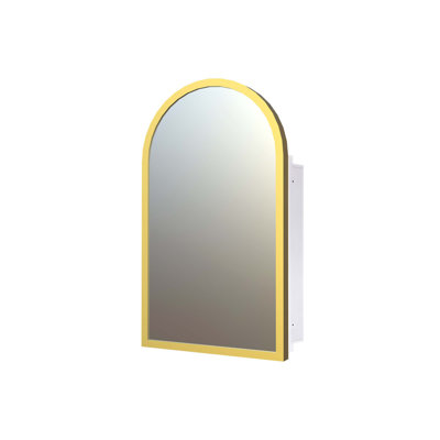 Arched Shape Wall-Mounted or Recessed Bathroom Medicine Cabinet with Mirror