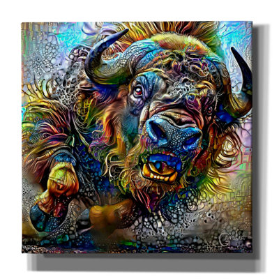 Epic Graffiti 'American Buffalo American Bison'  by Pedro Gavidia Canvas Wall Art, 26" x 26"