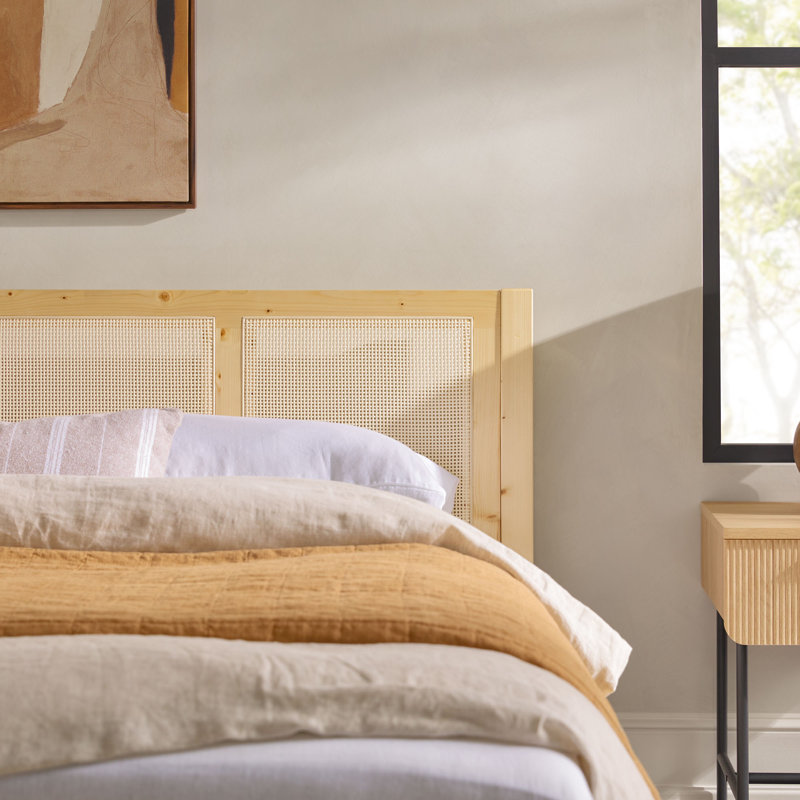Naarden Solid Wood Platform Bed, Natural, King