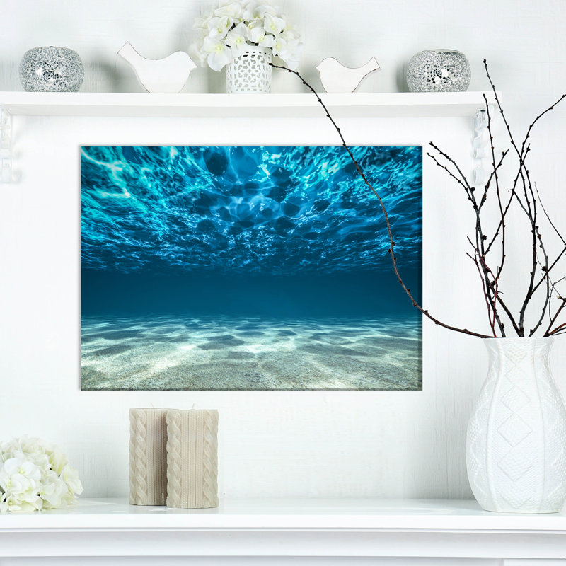 «Ocean Bottom Beneath the Surface», reproduction d'art mural sur toile, H 12 po x l 20 po, Toile tendue, Sans cadre
