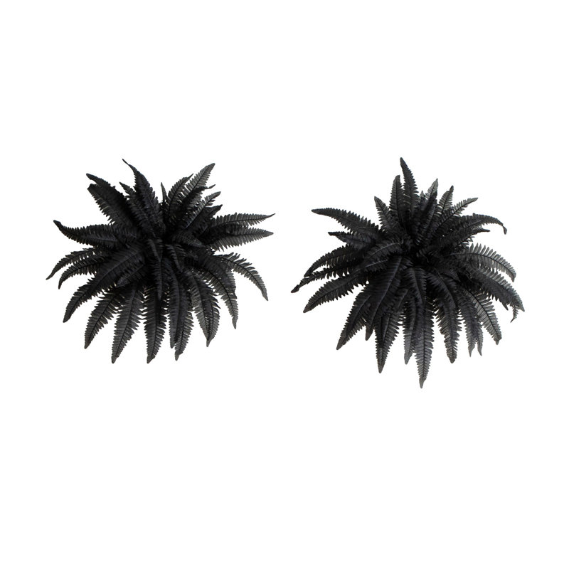 48 po Fougère de Boston automne artificielle - ensemble de 2, Noir, noir, noir, noir, H 15 po x l 15 po x P 40 po