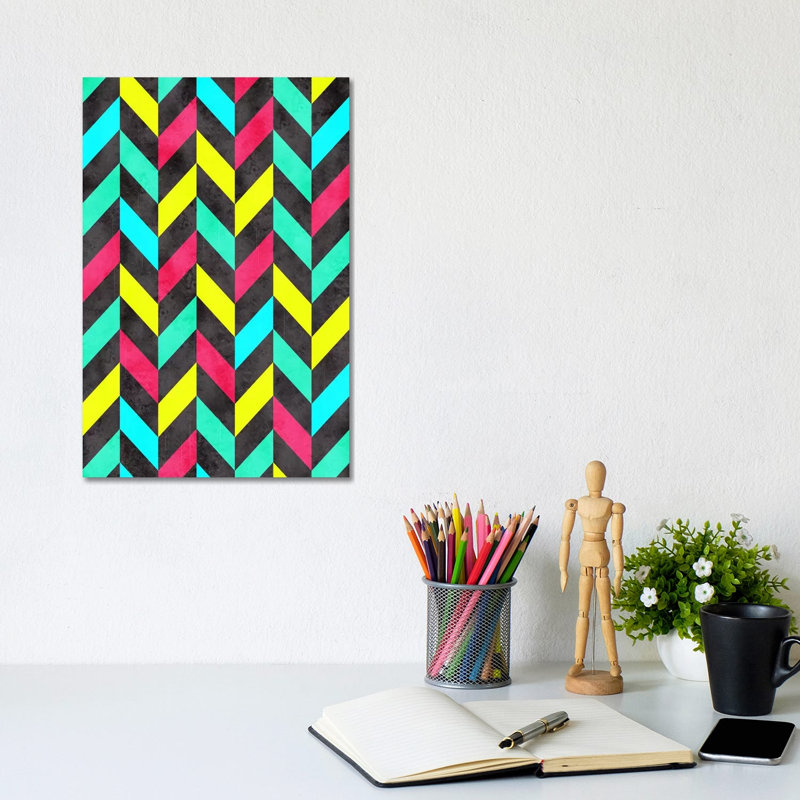 Psychedelic Chevron by Diego Tirigall - Wrapped Canvas Print, 20.32 cm H x 30.48 cm W