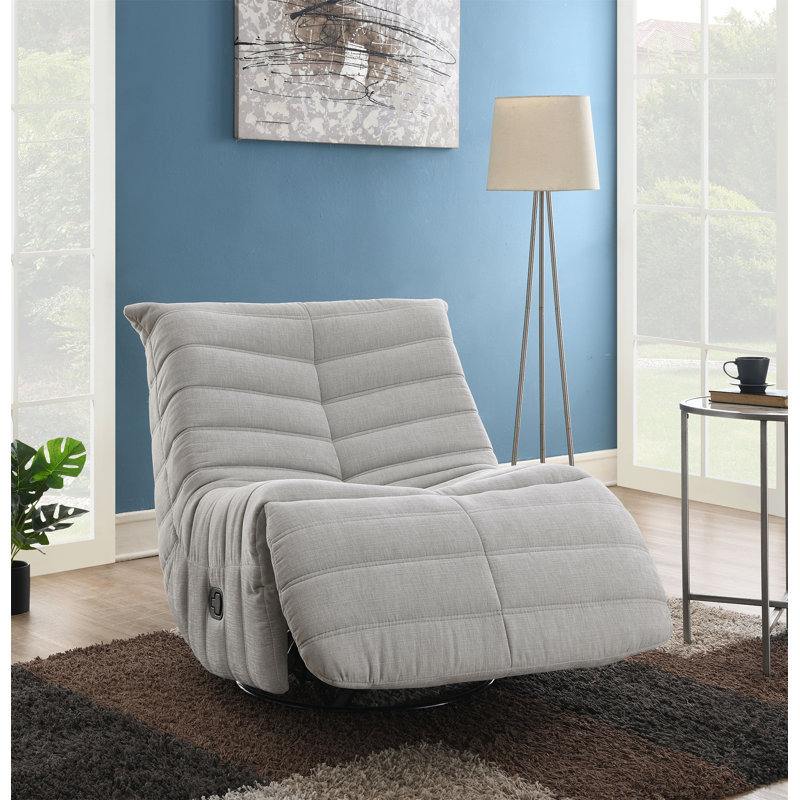 Fauteuil inclinable oscillant en chenille Talmon Oyster, Gris huître
