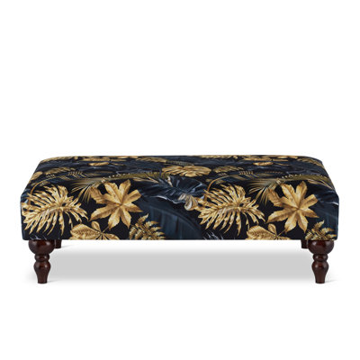 Jemotte Velvet Rectangle Striped Cocktail Ottoman