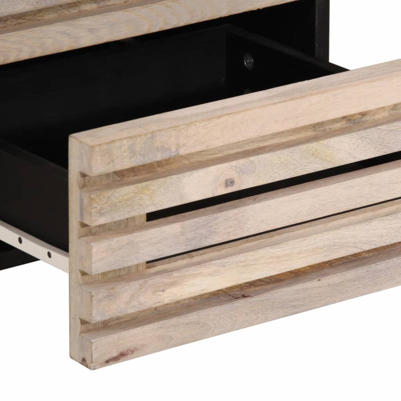 40cm W Steel Bedside Table, Natural