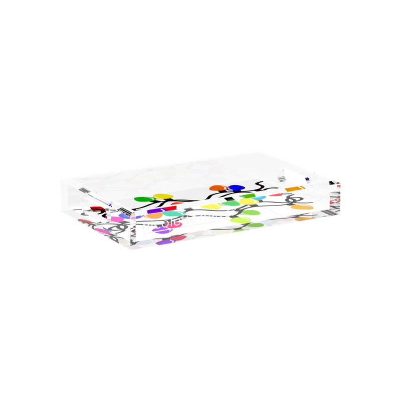 Xmas Tangle Primaries Acrylic Rectangle Decorative Tray, 12.5"W x 7.75"D x 2"H