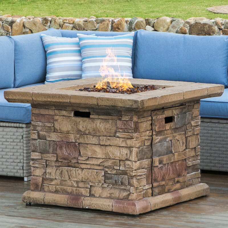 Ebern Designs Seeker Concrete Propane Fire Pit Table & Reviews | Wayfair