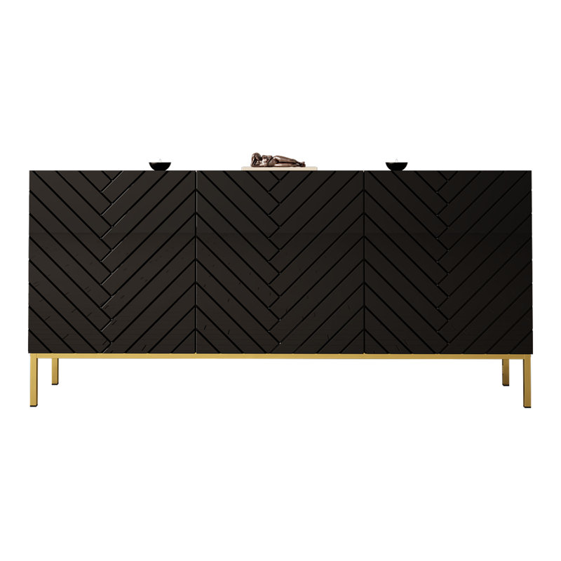 Antaja 160cm Sideboard, Black Gloss