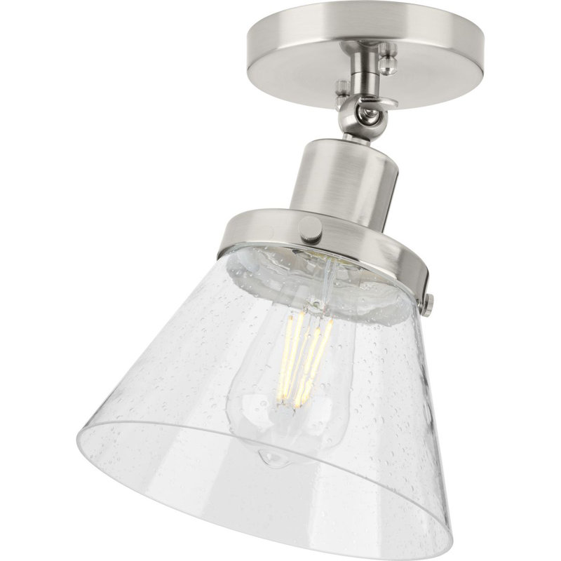 Plafonnier semi-encastré 1 lumière 8 po, Nickel