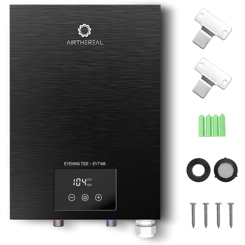 Airthereal Electric Tankless Water Heater 14kW, 240Volts, Endless On-Demand Hot Water, Self Modulates