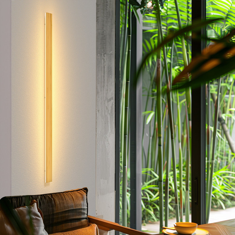 Damiani Bamboo LED Flush Mounted Sconce, 45.2" H x  1.97" W x 1.81" D