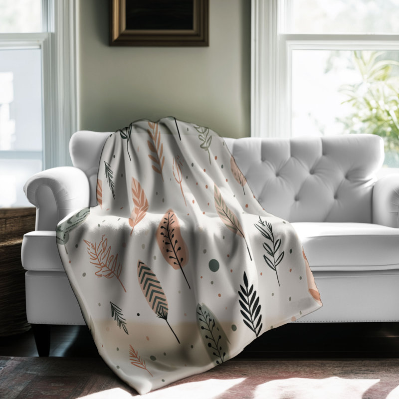 Motif d'hiver Scandi - 1 pièce Sherpa Premium, Grand lit
