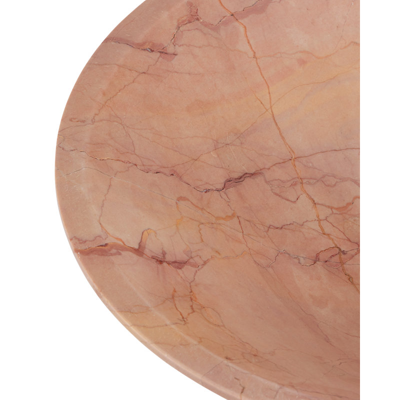 Lubo Handmade Marble Decorative Bowl, 4.5" H x 9.5" W x 9.5" D, Rosa