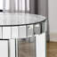Table ronde en miroir avec incrustation de cristal
