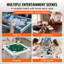 Table de Mahjong 4 joueurs, pliable, avec tapis, porte-gobelet et plateau à jetons