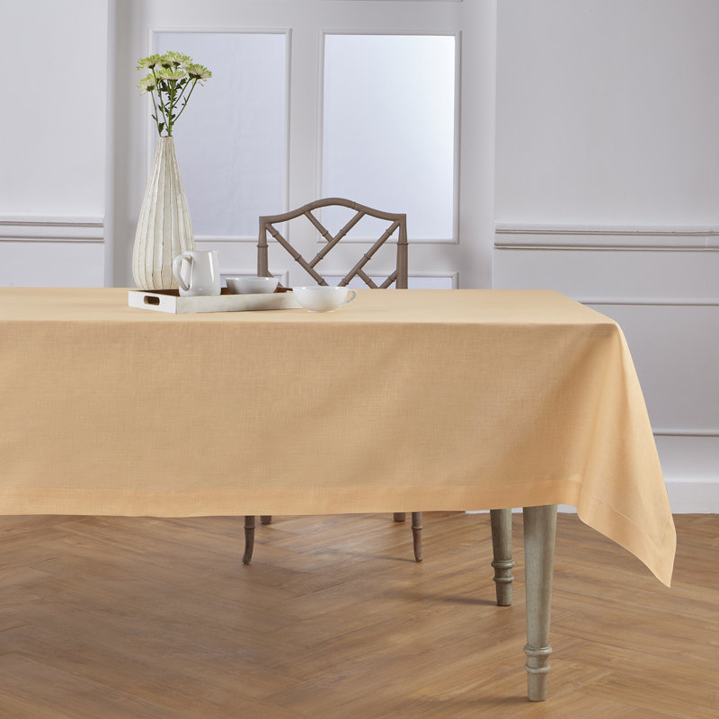 100% Pure Linen Tablecloth - Fete, 108" L x 60" W, Peach