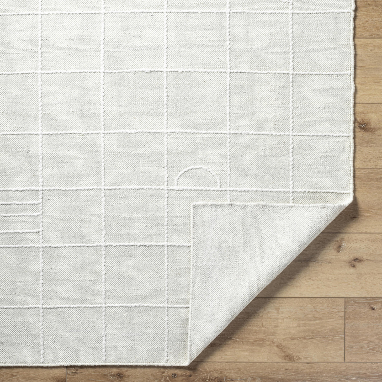 Loeb Hand Tufted Wool Cream Rug, Rectangle 2' x 3'
