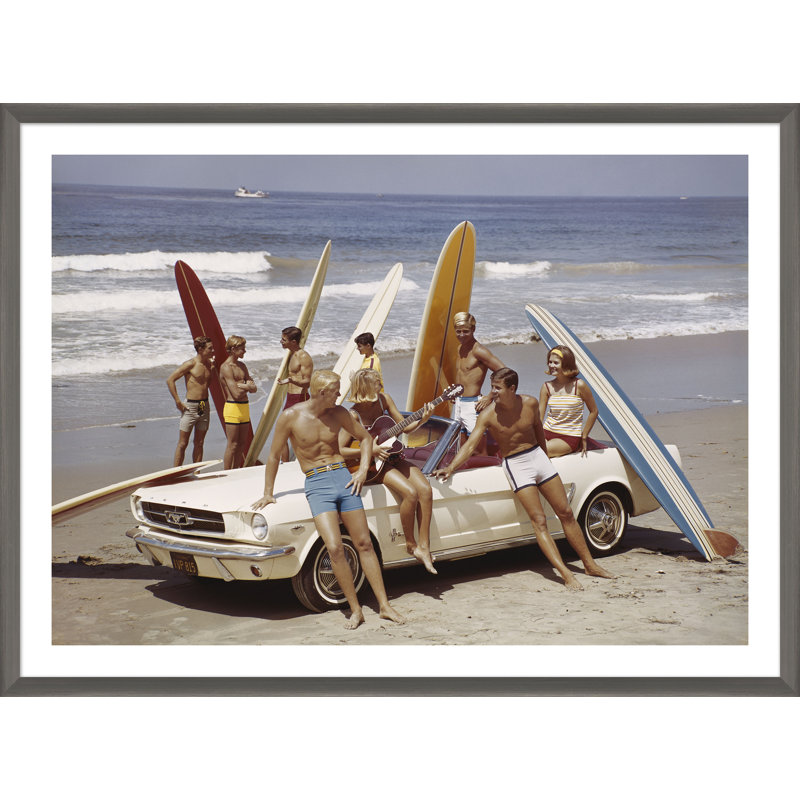 Friends Having Fun on Beach Framed