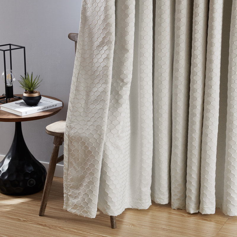Alacam Blackout Curtain Pair, Ivory, 50"W x 84"L