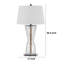 Lampe de table avec lumière DEL, abat-jour blanc, base en verre de sablier de 31 pouces