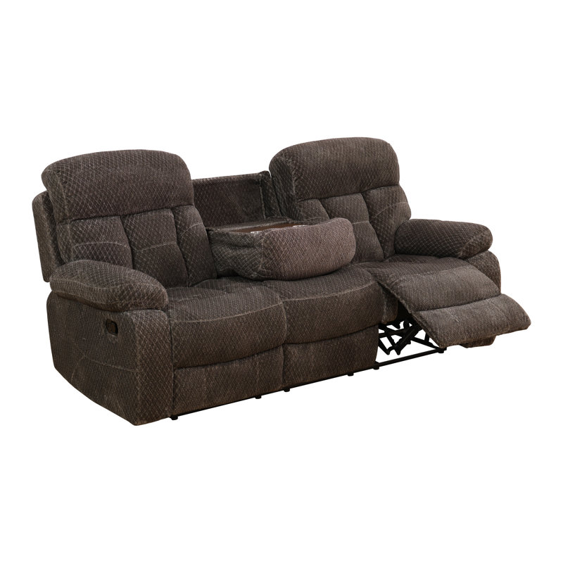 Canapé inclinable en microfibre brun foncé